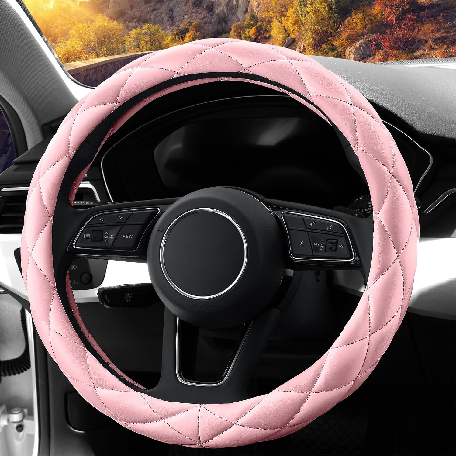 Thumbnail 6 de YHONGJT 15 Inch Pink Microfiber Wheel Cover
