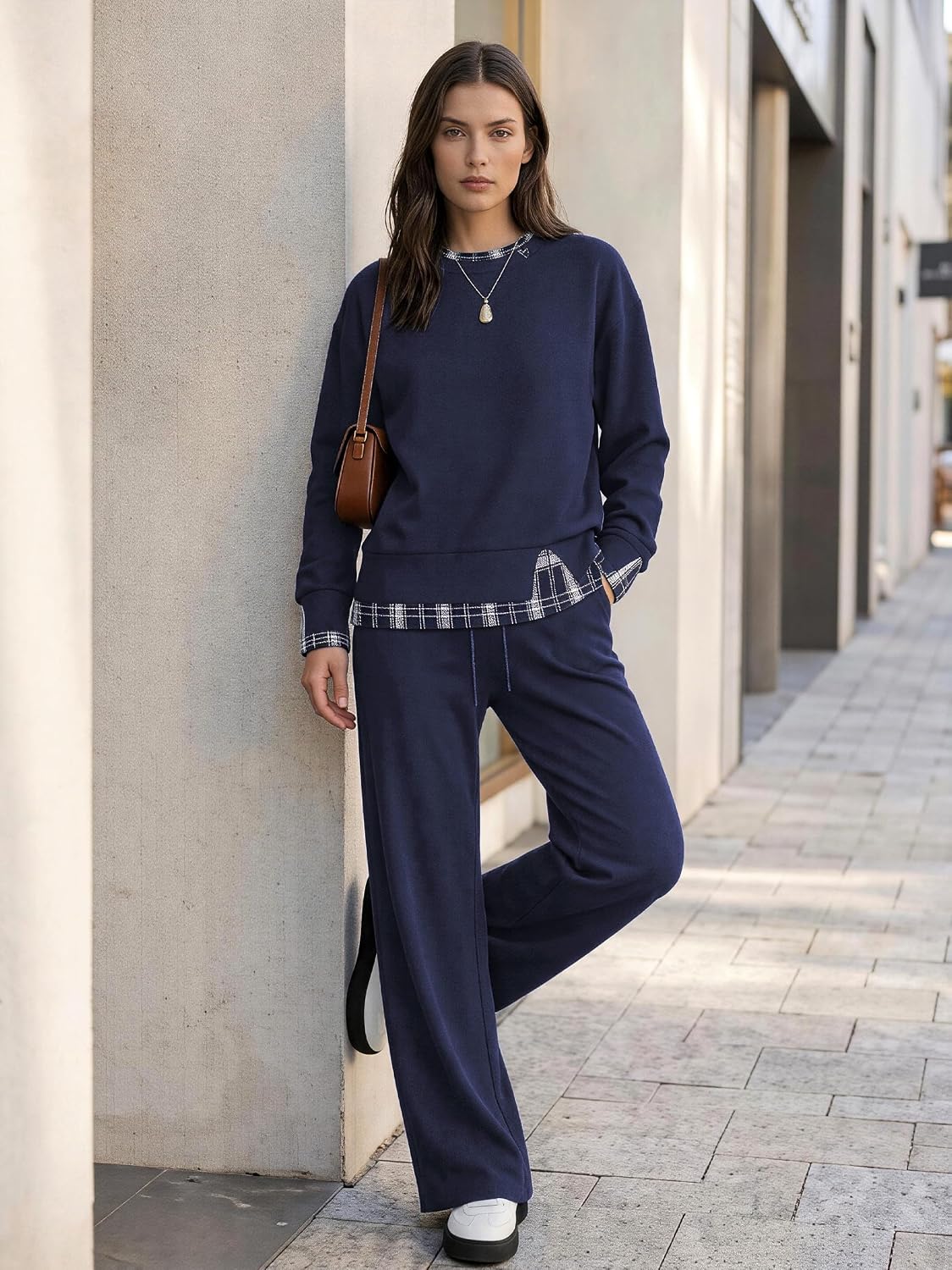 Thumbnail 1 de Kipfall Women's 2-Piece Lounge Set with Layered Sweatshirt and Wide-Leg Pants