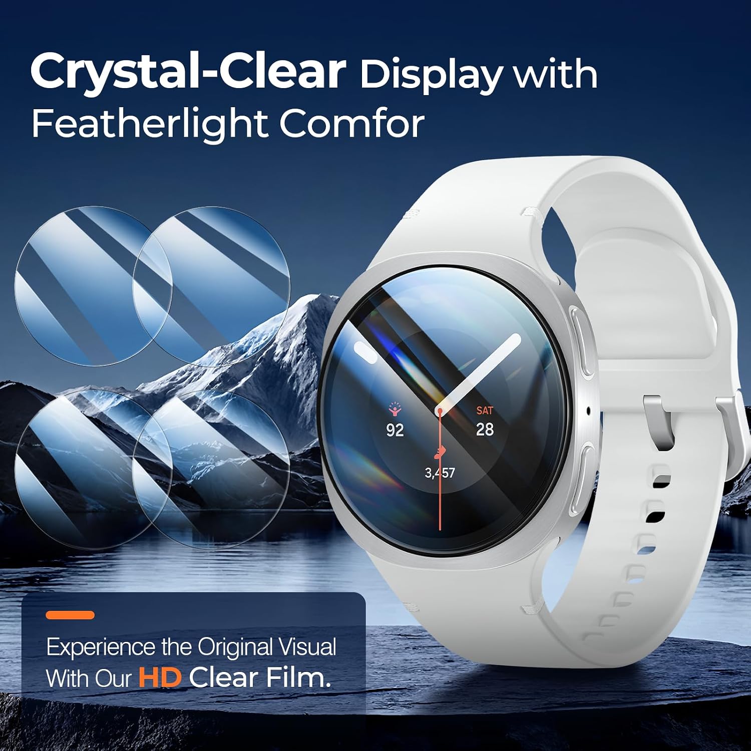 Detalle 2 de LK 4 Stück Displayschutzglas für Samsung Galaxy Watch 9/8 40 mm – Passgenau & Kratzfest