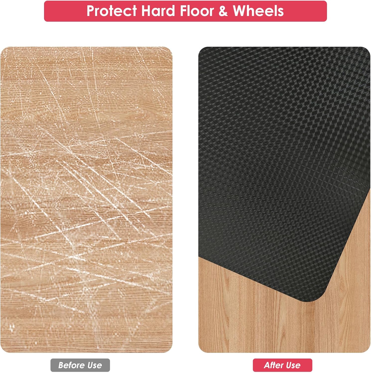 Detalle de Vicwe Hardwood Floor Chair Mat 48" × 36