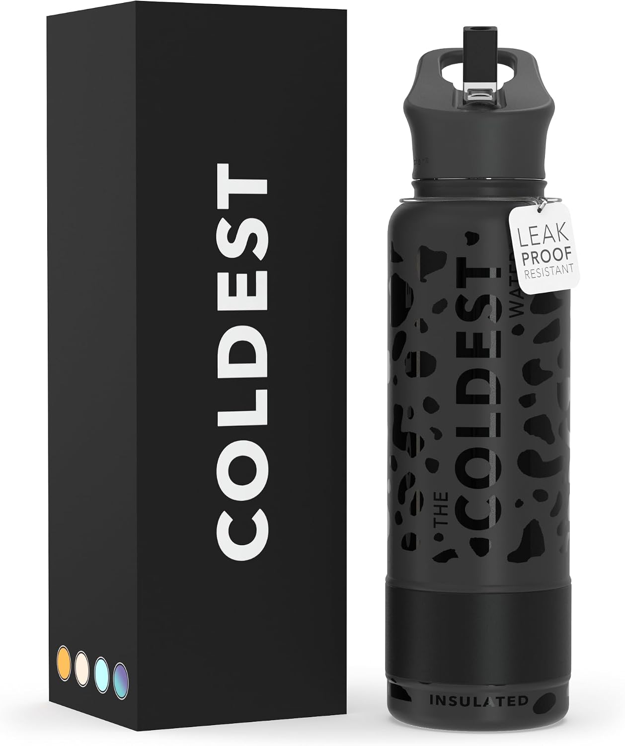 Detalle de Coldest Insulated Water Bottle with Straw Lid - 40 oz (Terraform Green)
