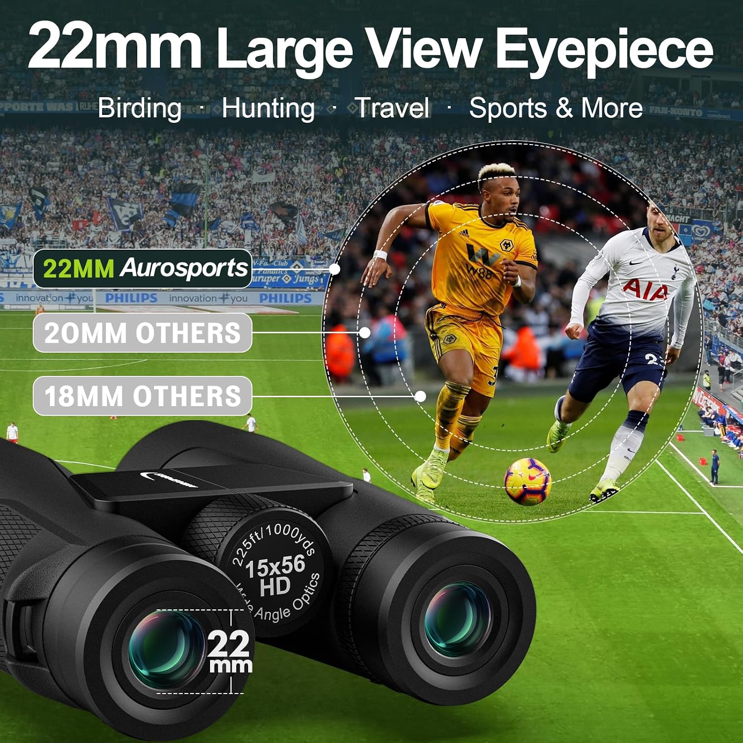 Detalle 2 de Aurosports 15x56 High‑Powered Binoculars for Adults