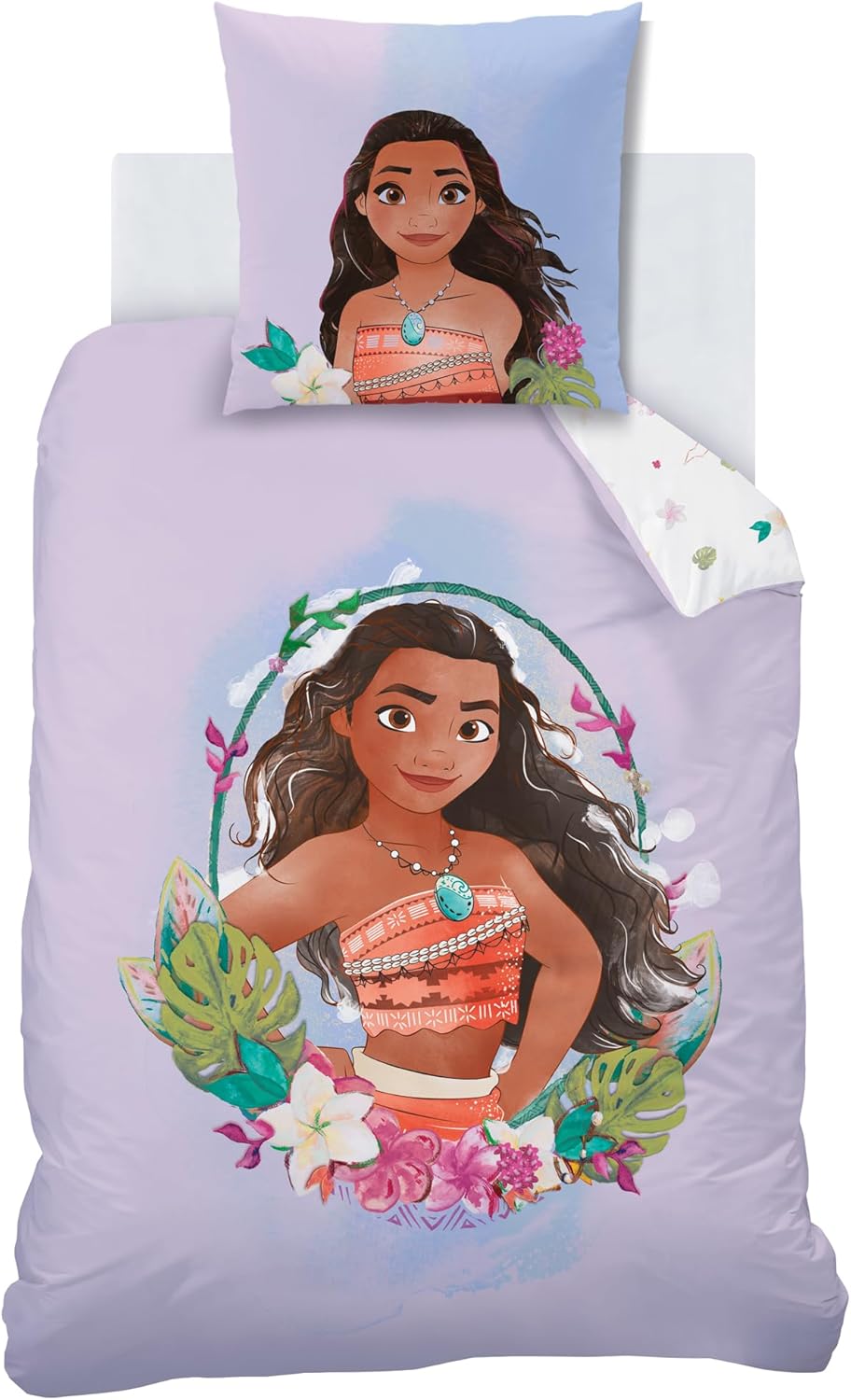 Thumbnail 1 de Disney Home Vaiana Motonui parure de lit enfant en 100% coton (housse de couette 140x200 + taie 63x63) mauve