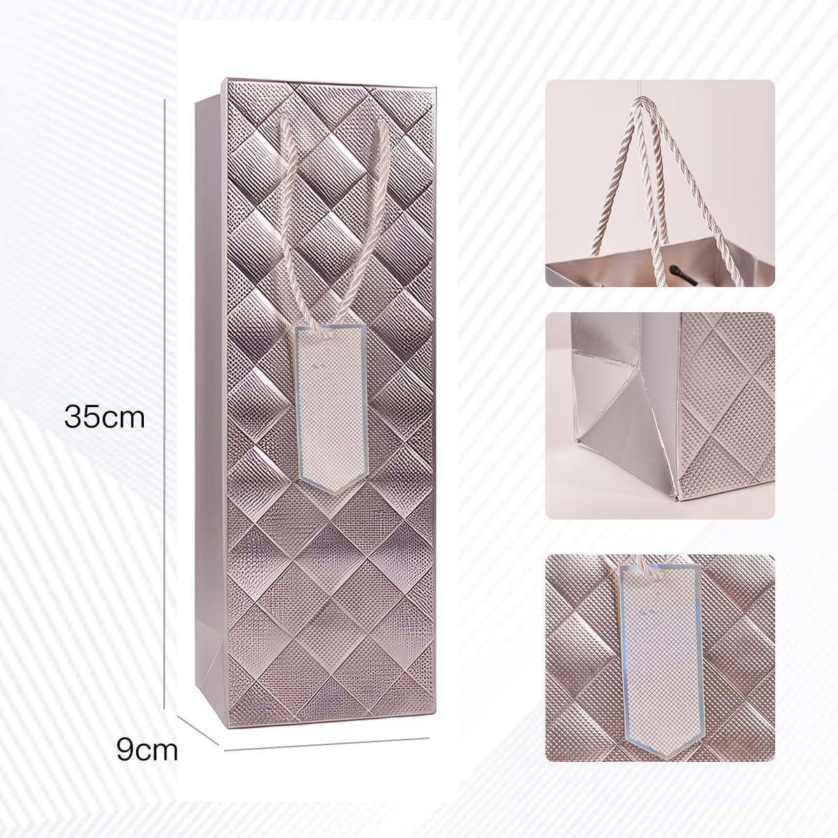 Thumbnail 3 de 12Pack Wine Gift Bags 13.7in Luxury Bottle Bags
