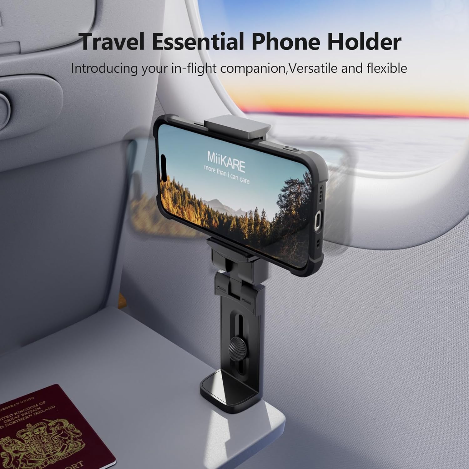 Thumbnail 1 de MiiKARE Airplane Phone Holder with 360° Rotation ⚙