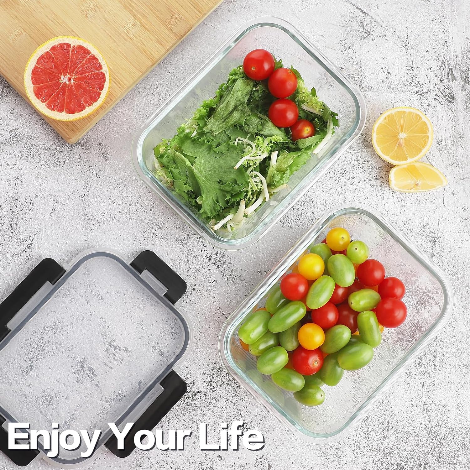 Thumbnail 6 de HOMBERKING 10 Pack Glass Meal Prep Containers 36oz/14oz 🍱