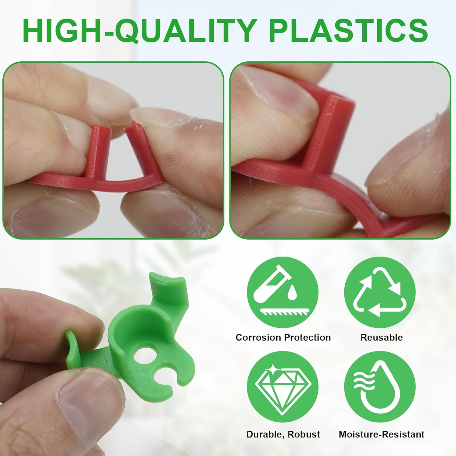 Thumbnail 2 de ZephyrCraft Pflanzenbieger-Clips (100 Stück) für 90° Low Stress Training – 30 große & 20 kleine in Rot & Grün