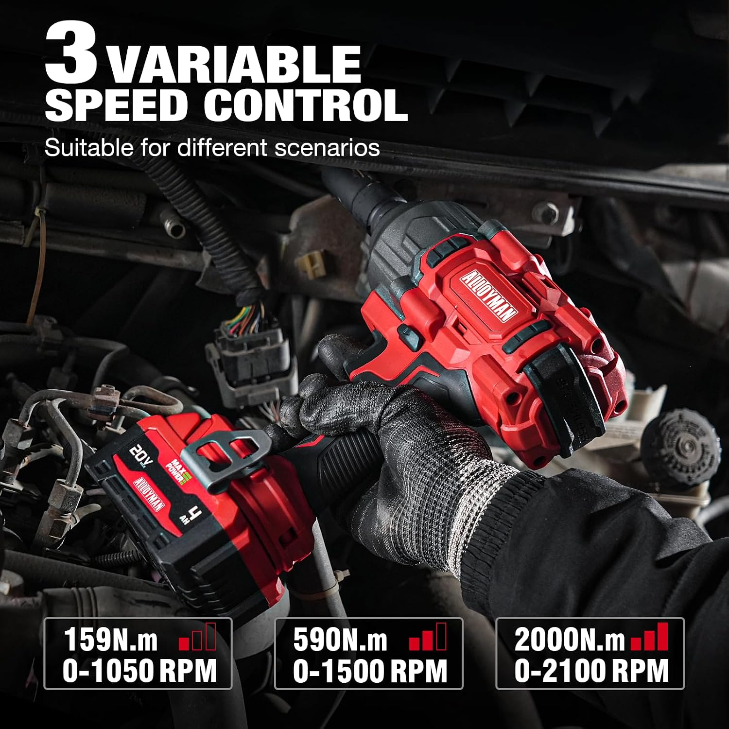 Detalle 1 de Alloyman Cordless Impact Wrench 4.0Ah