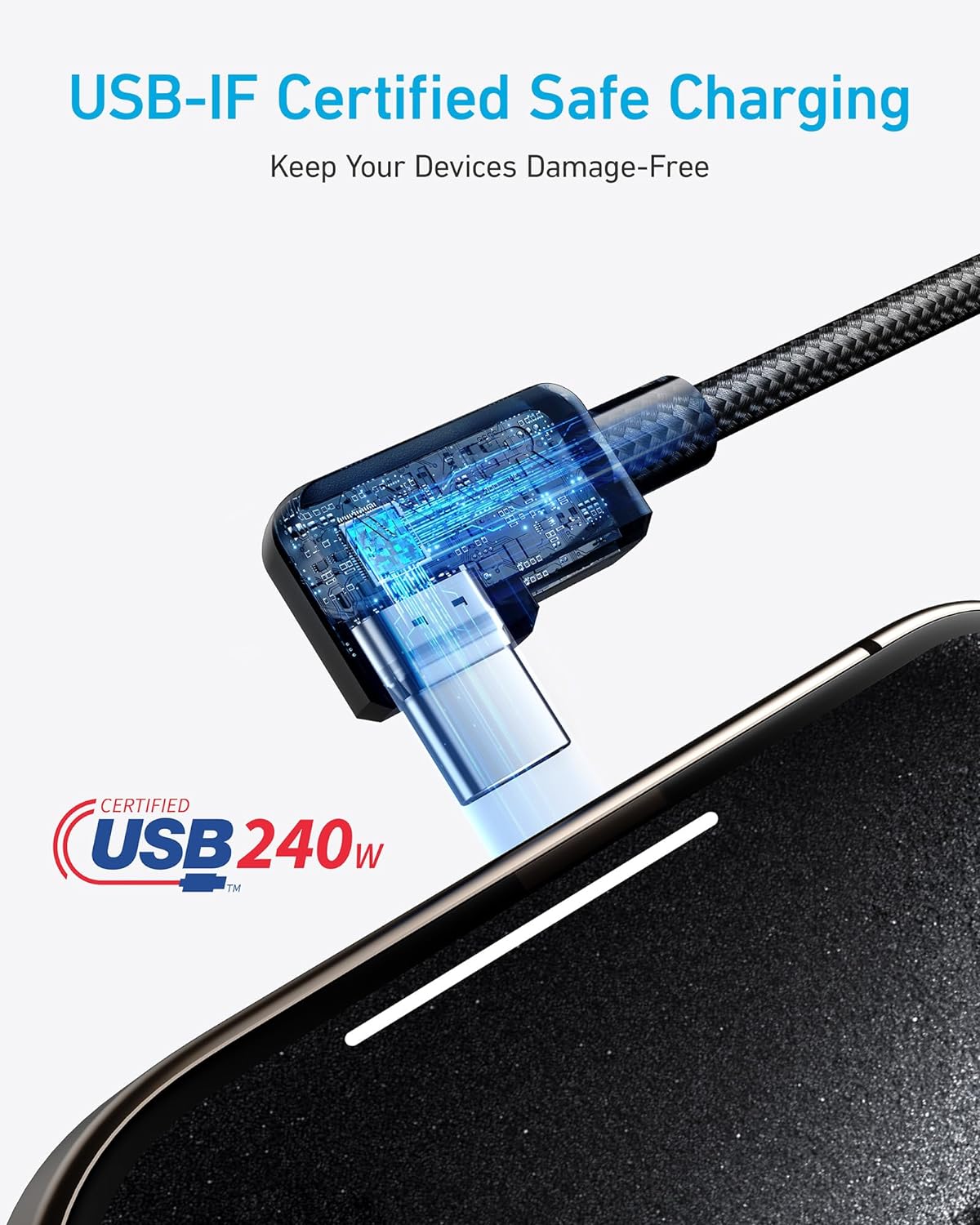 Thumbnail 5 de Anker Cable USB C en ángulo recto 240W Pack de 2🔌