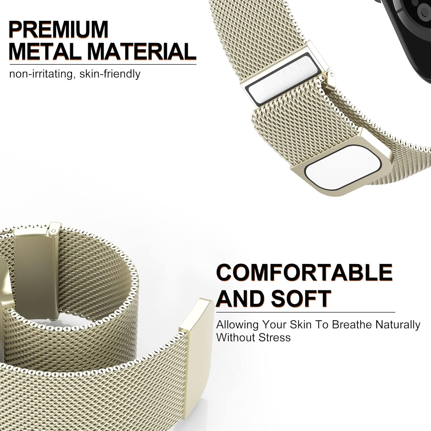 Thumbnail 2 de Higgs Metal Strap for Apple Watch – Magnetic Mesh Band, 38–49mm, for iWatch Series & SE