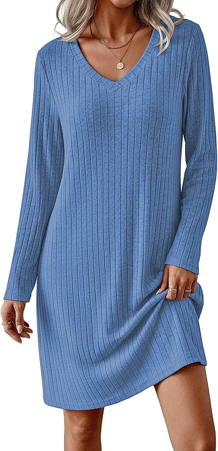 Detalle de Ekouaer Women's Long-Sleeve Nightgown