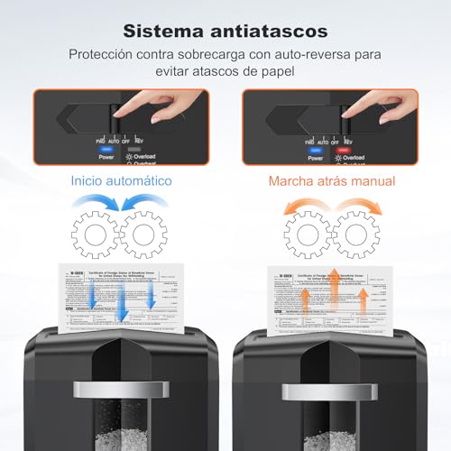 Detalle de Bonsaii C266-B: Trituradora de papel, CD y tarjeta de crédito para oficina en casa