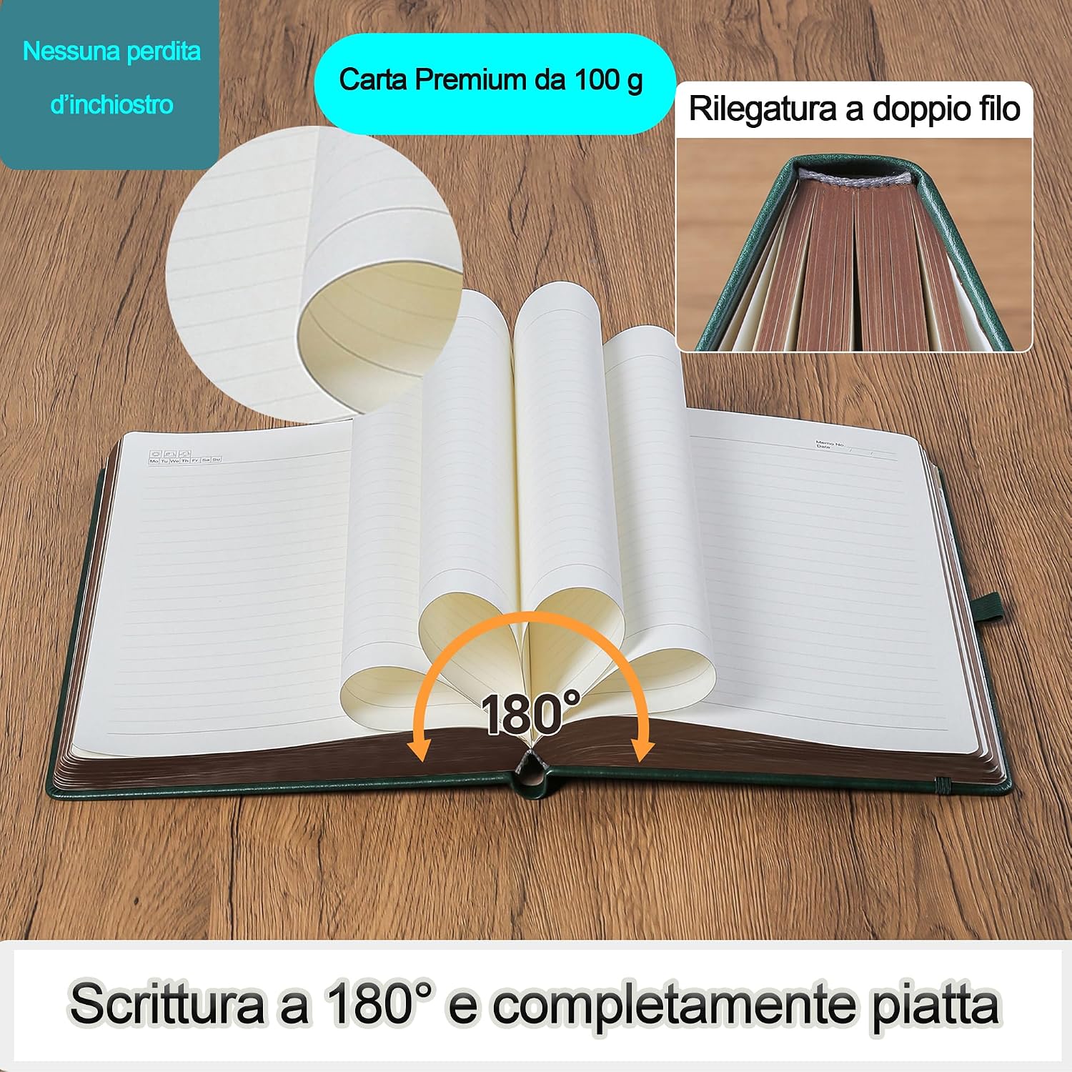 Detalle 1 de Diario A5 HwxBen con penna, 360 pagine