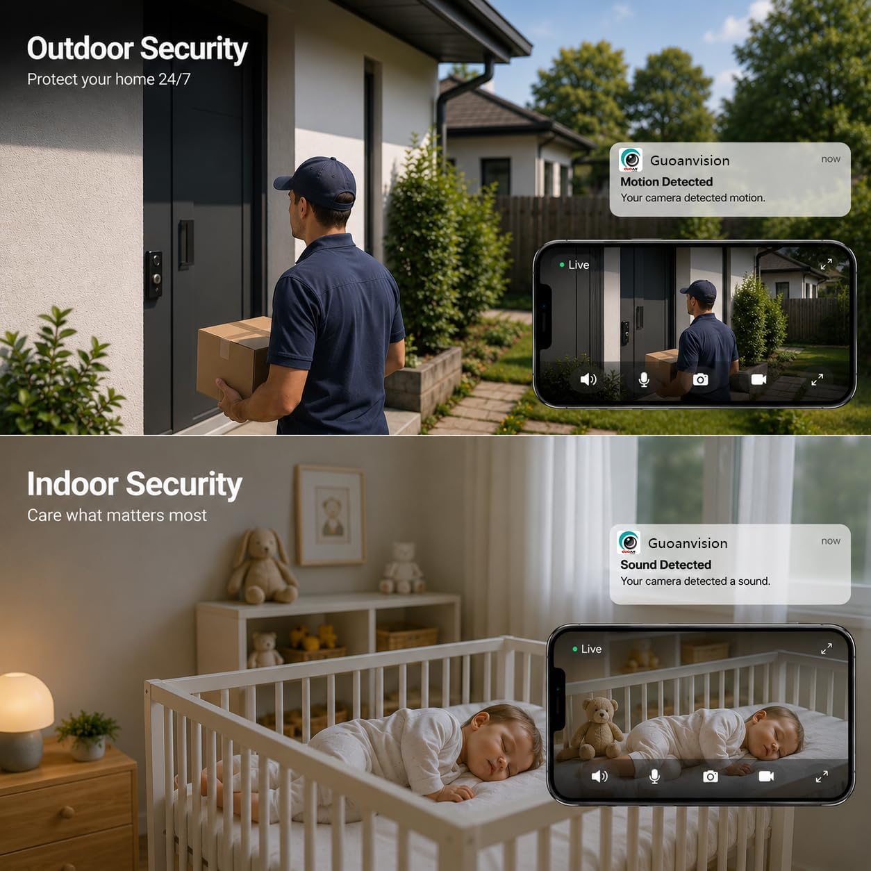 Detalle 2 de 3MP Outdoor Security Camera 2-pack, 5G WiFi
