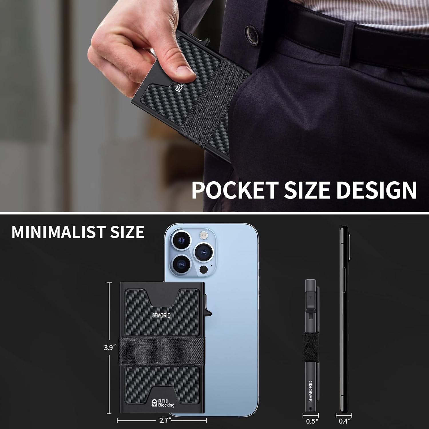 Detalle 2 de SEMORID Slim RFID metal wallet