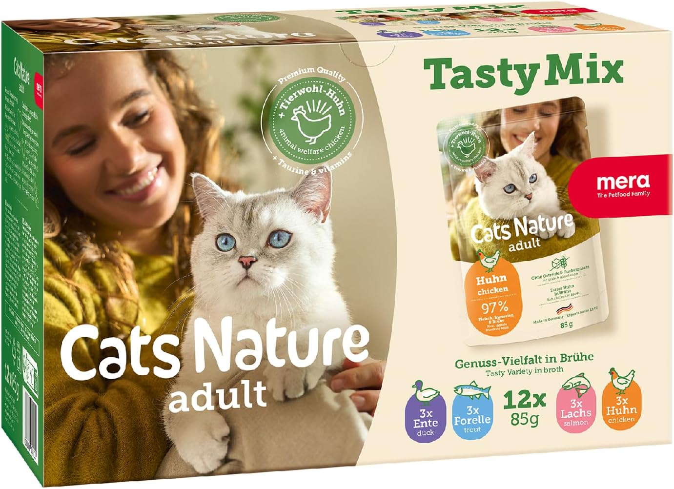 Detalle de MERA Cats Nature Katzenfutter 12×85 g 🐱