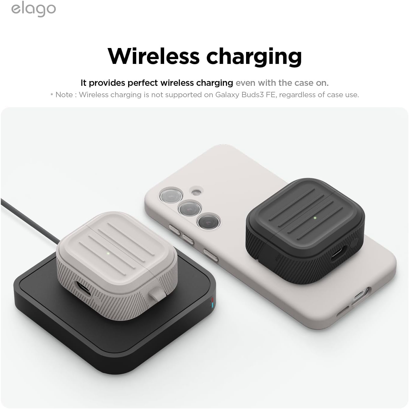 Thumbnail 6 de elago Coque Armor en silicone pour Samsung Galaxy Buds 3 / 3 Pro / 3 FE, avec mousqueton (noir)