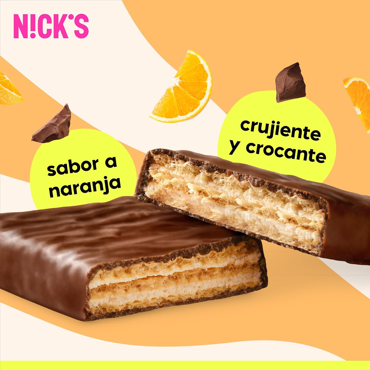 Thumbnail 4 de NICKS Protein wafer Naranja 25% proteína