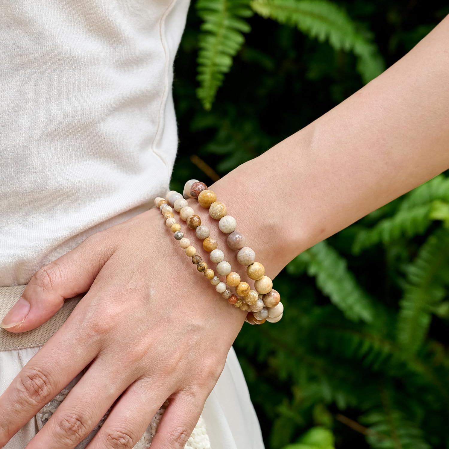 Detalle de Bivei Kristall Armband 4 mm Perlen für Yoga