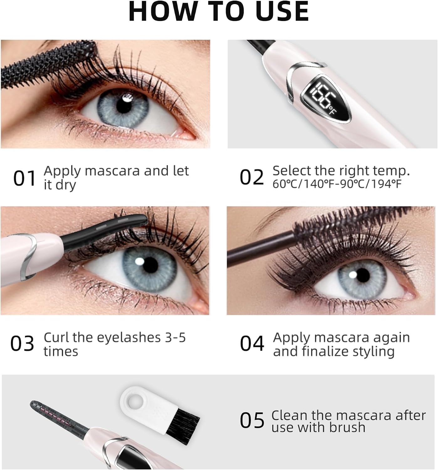 Thumbnail 3 de EYECURL S600 Heated Eyelash Curler, USB-C Rechargeable, Soft Pink
