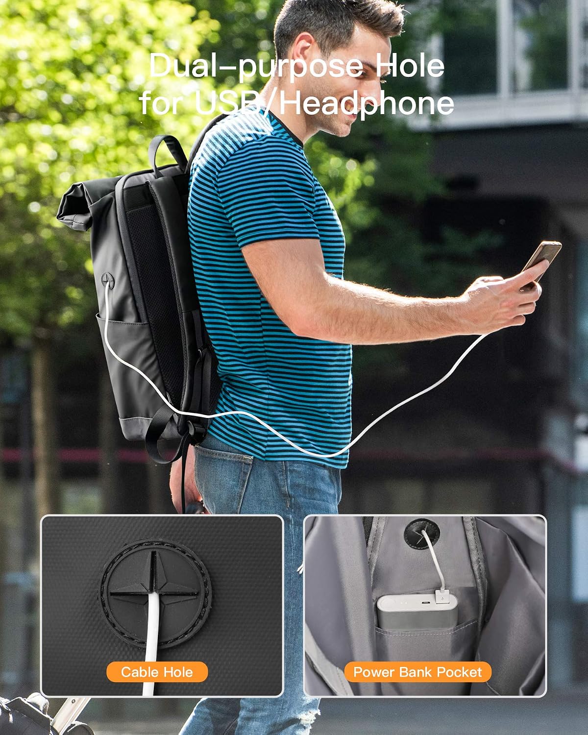 Thumbnail 5 de Inateck RollTop Rucksack 25–30L