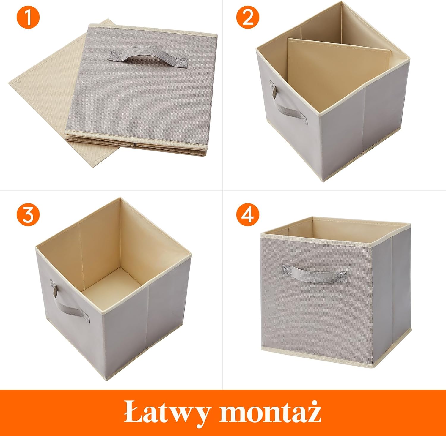 Detalle 2 de Lifewit 23091 – 10 składanych koszy do przechowywania, jasnoszare
