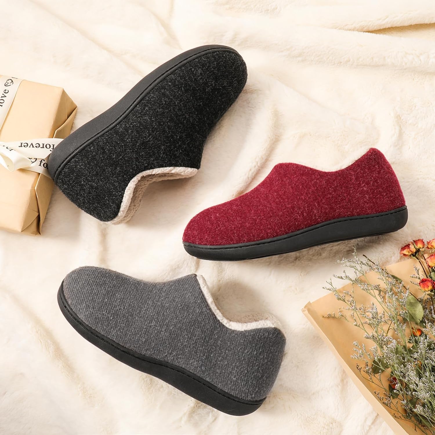 Detalle de ULTRAIDEAS Women's Slippers with Memory Foam
