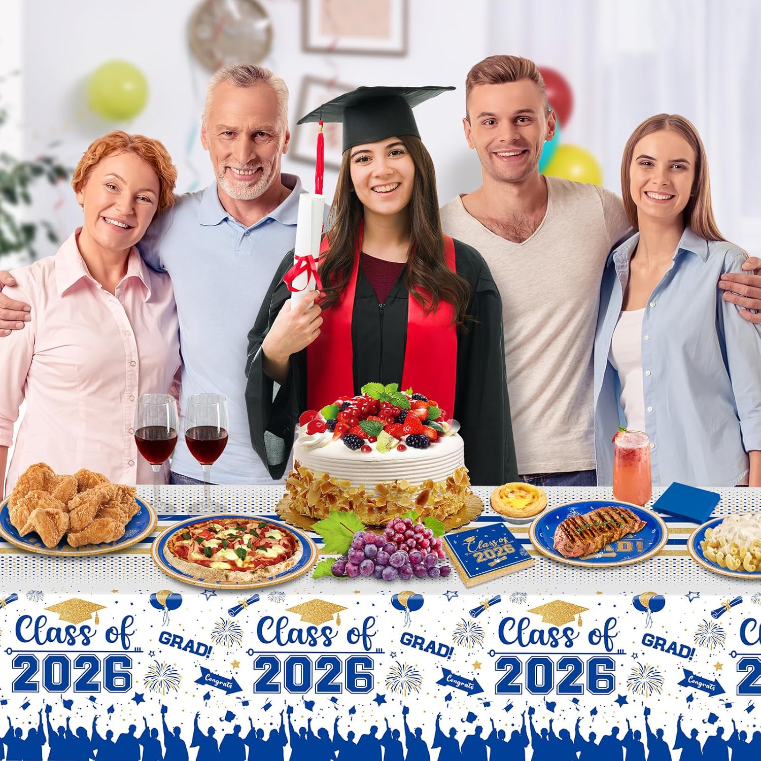 Detalle de Graduation Plates and Napkins 2026 Graduation Party Supplies — Class of 2026 Congrats Grad Disposable Dinnerware Set (Serves 25)