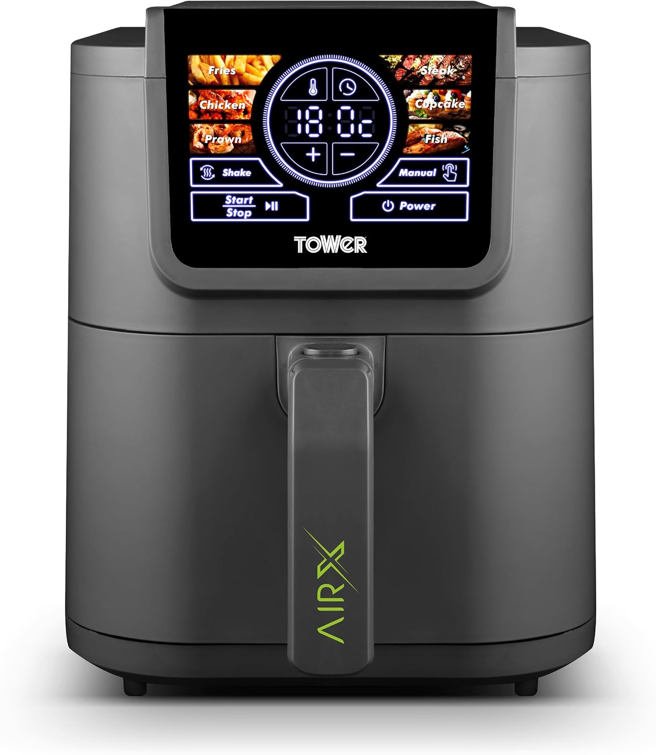Detalle de Tower 8L AIRX AI Air Fryer with VORTX Technology (T17158) – 8L, 1500W, Grey