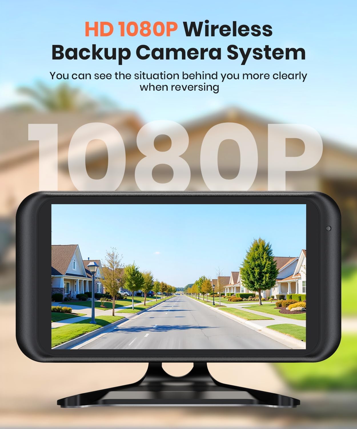 Detalle de AUTO-VOX Wireless Reversing Camera Kit for Car with 4.5" Monitor (1080P) – IP69K, Colour Night Vision