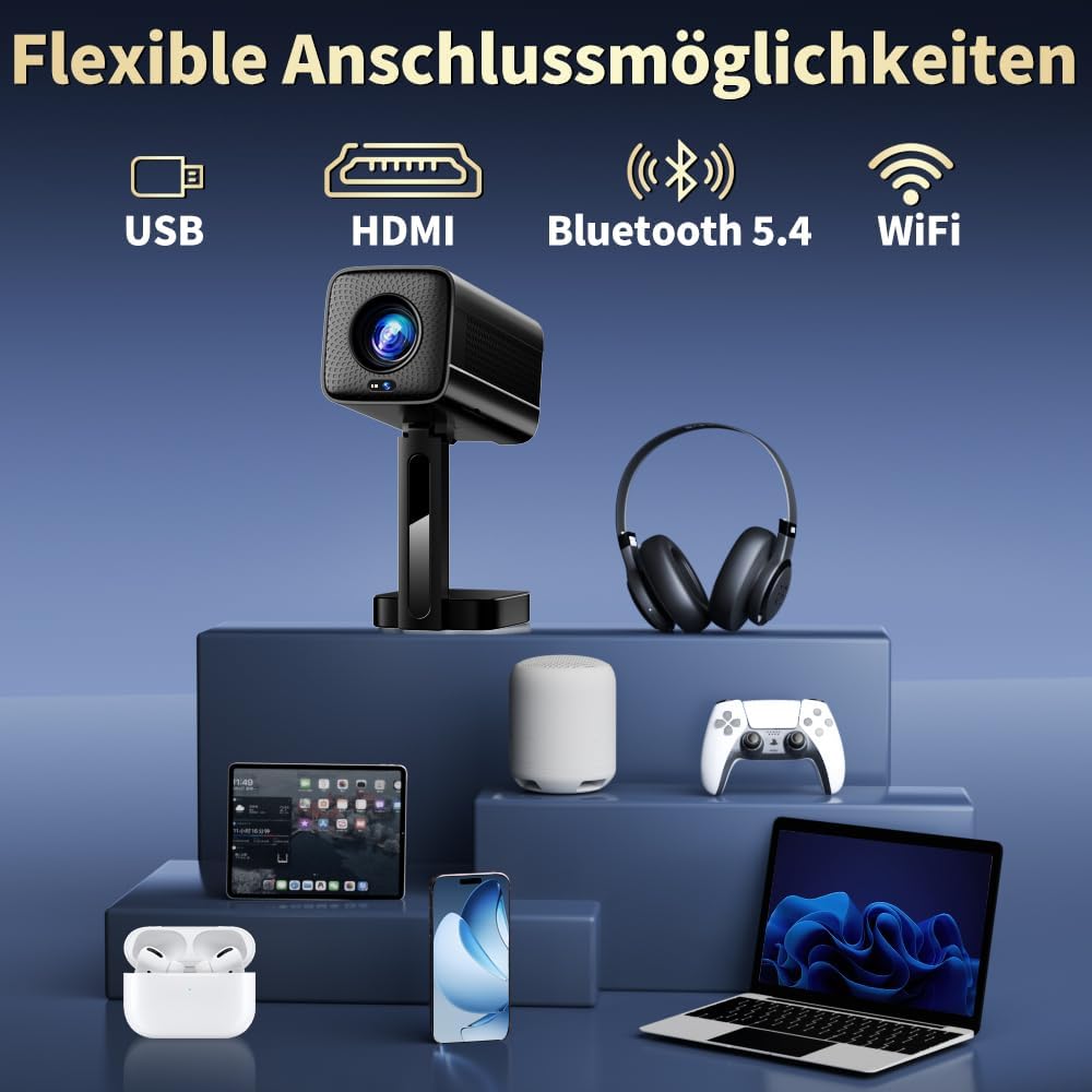 Detalle de MENIOO Mini Beamer 4K 400 Lumen đź“˝