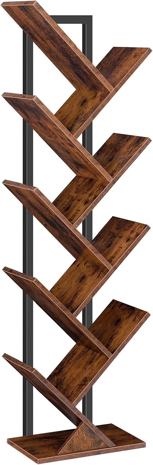 Detalle de HOOBRO Tree Bookshelf Tall 9-tier bookcase
