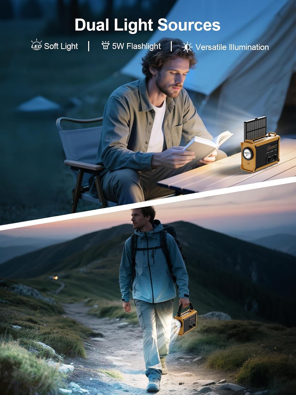 Thumbnail 4 de ROCAM Emergency Radio with 12,000mAh Battery, Solar Charging and Hand Crank