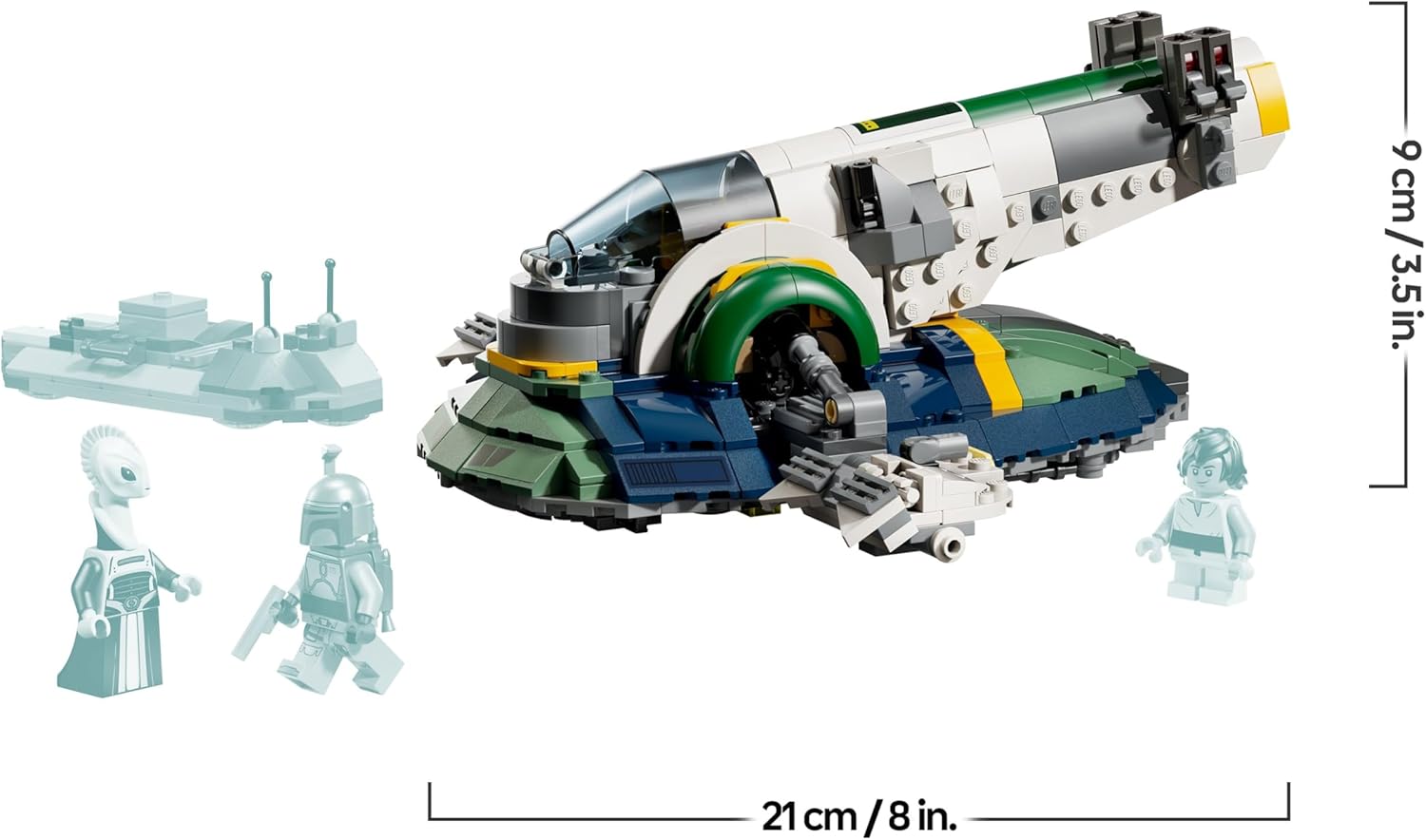 Thumbnail 6 de LEGO Star Wars 75433 Astronave di Jango Fett – Nave stellare con ali rotanti e 3 minifigure per esposizione