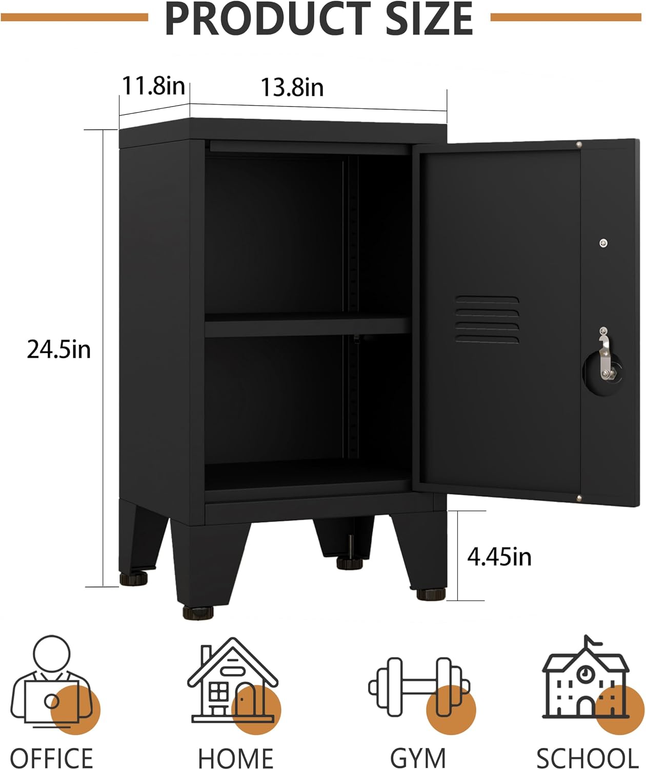 Detalle de pozdeg PD-VINE-Black-FBA 24.5-Inch Lockable Steel Storage Locker