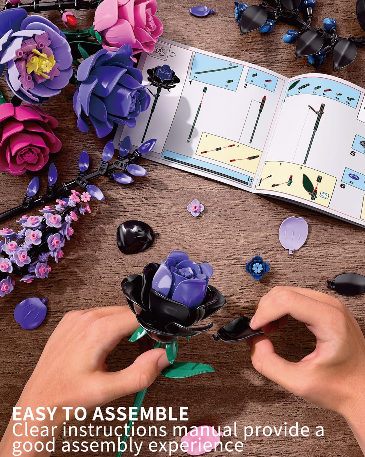 Thumbnail 5 de TYCOLE Purple Roses Bouquet Build Set