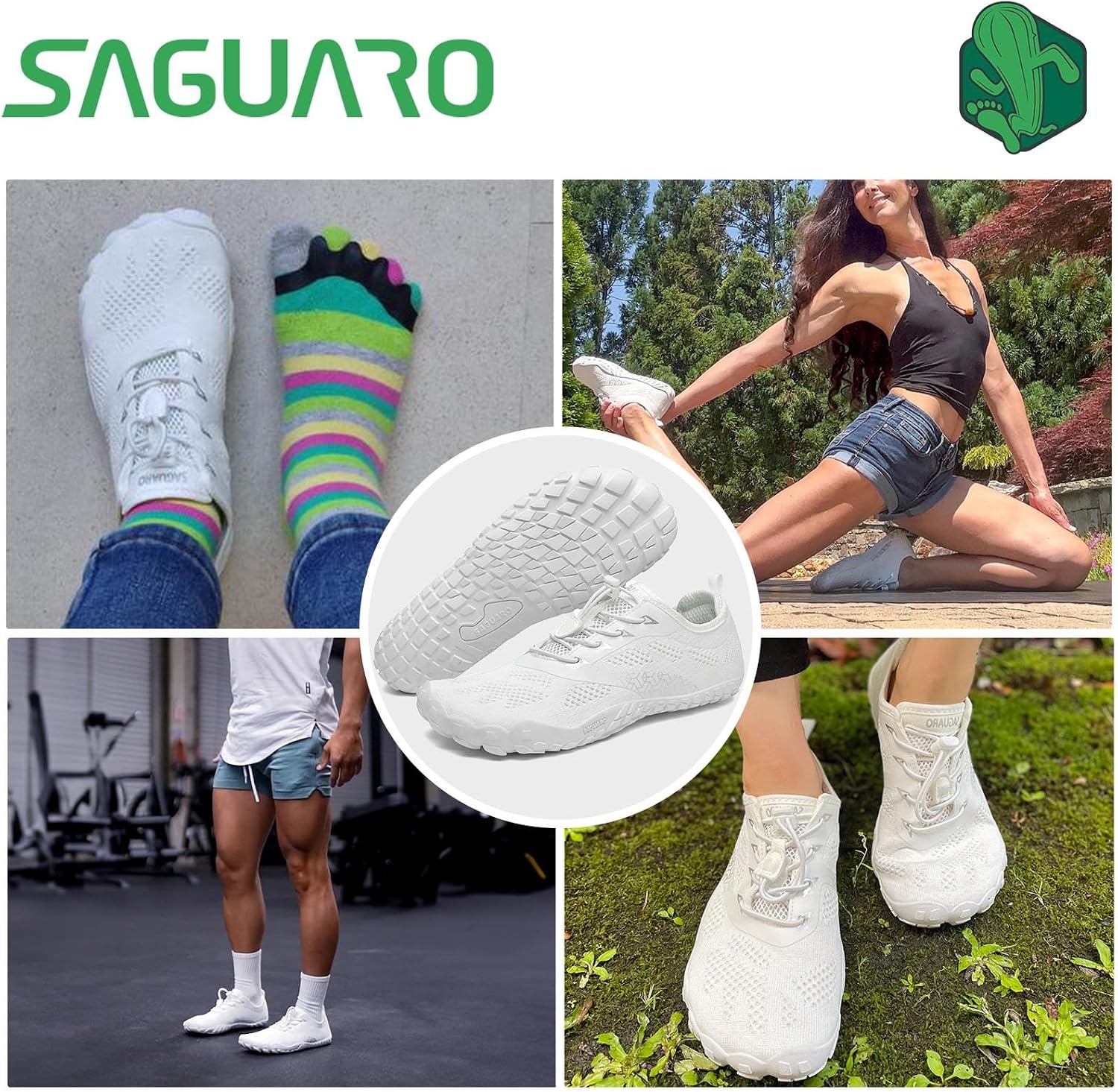 Detalle de SAGUARO Unisex Barfußschuhe Traillaufschuhe – Schnelles Trocknen, Zero‑Drop, breiter Zehenraum, Größe 36–50