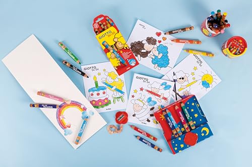Detalle 1 de GIOTTO be-bè Matitoni Super Lavabili, Mina Gigante Ø 7 mm, 12pz – colori assortiti