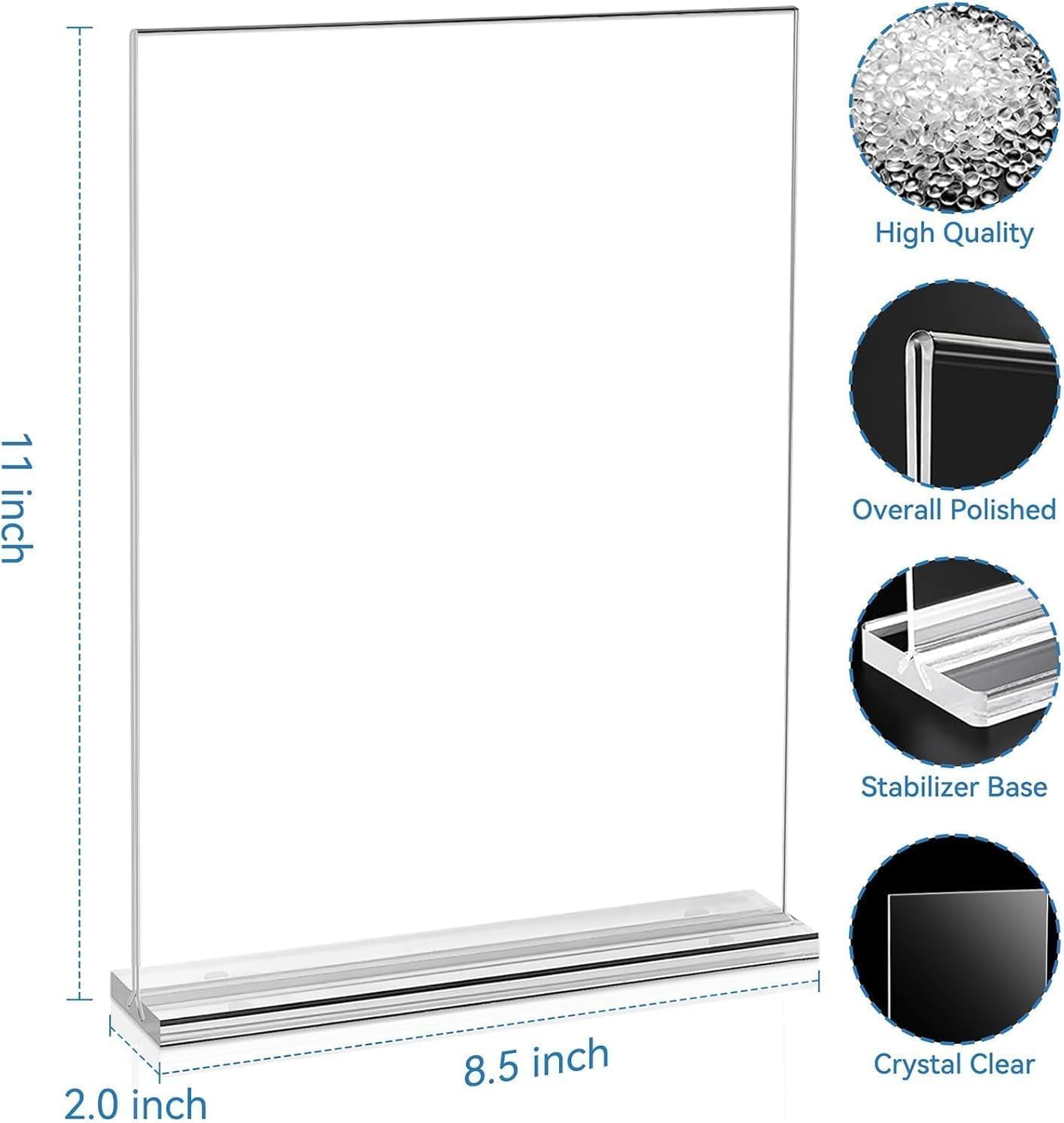 Detalle 2 de EHWINE E04112751 Acrylic Sign Holders, 10-Pack, Double-Sided 8.5 x 11