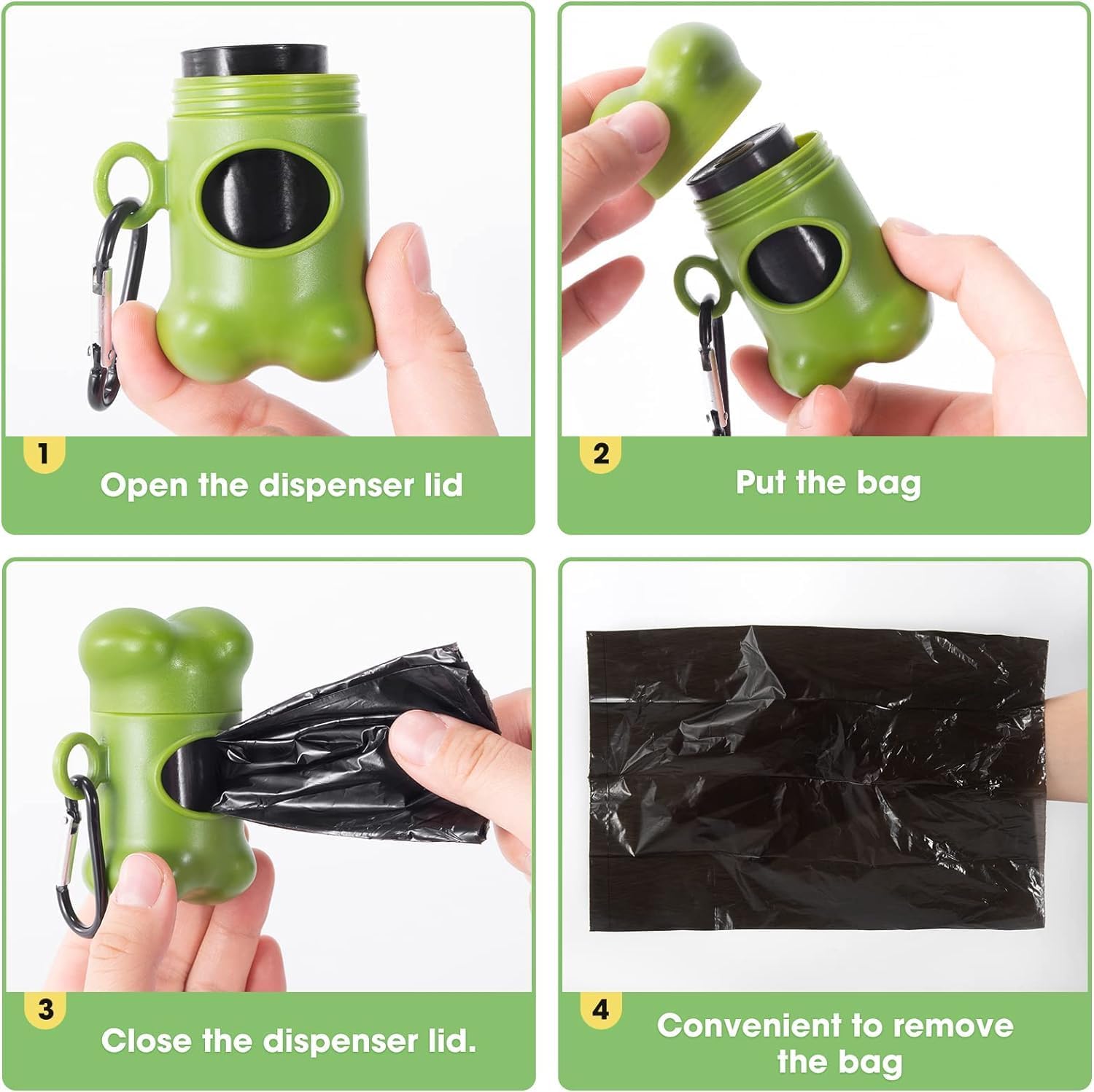 Detalle 2 de OIRLVCE Dog Waste Bag: 540 Extra Thick Leak-Proof Bags with Dispenser (23 x 33 cm) in Black