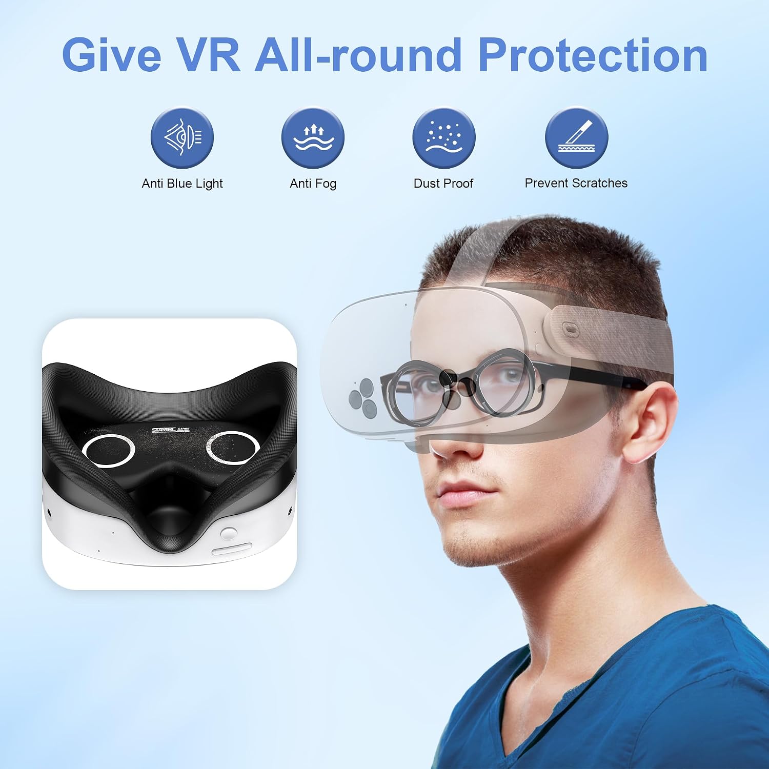 Thumbnail 1 de Lens Protector Set für Meta Quest 3S/Quest 2 – Blue-Light-Brille, Spacer mit Schutzabdeckungen (Nicht kompatibel mit Meta Quest 3)