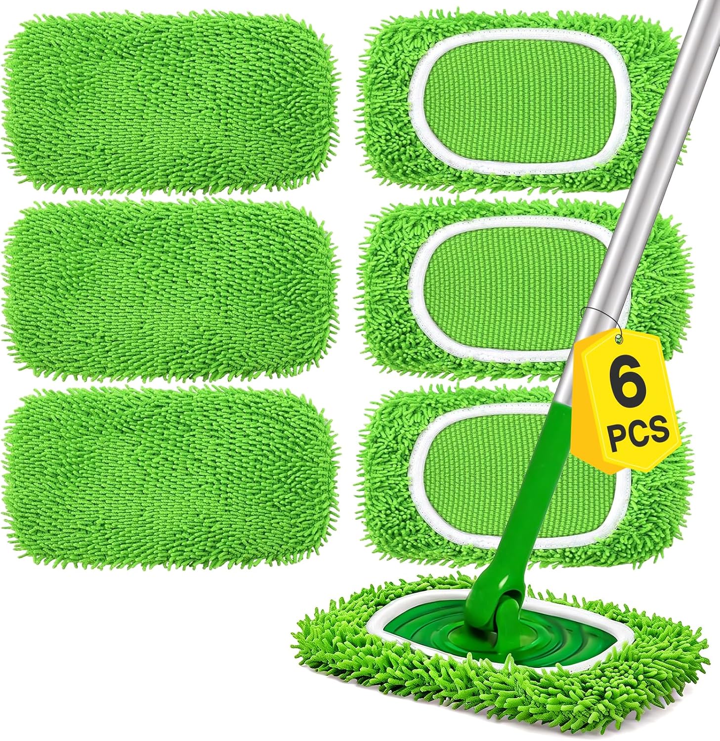 Detalle de ZWQO ZWQO-JJ01B herbruikbare microvezeldoeken voor Swiffer, 6 stuks