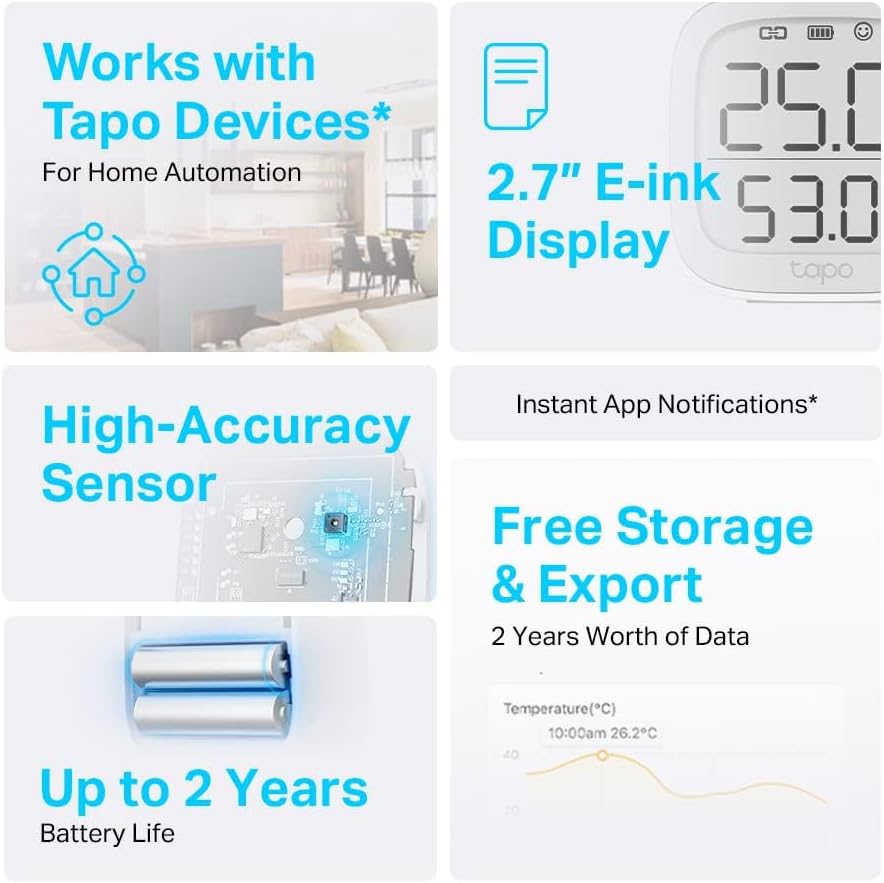 Detalle 2 de Tapo T315 Smart Room Thermometer 2.7"