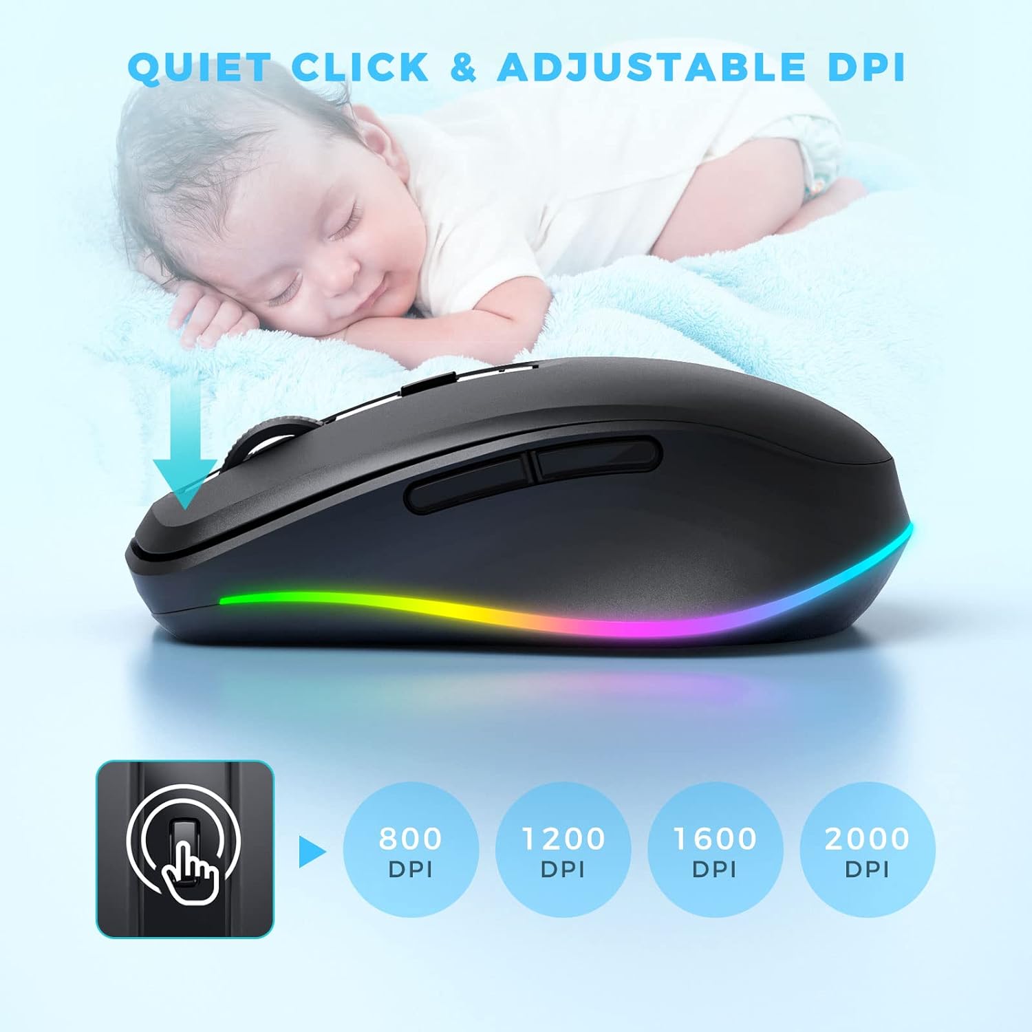 Thumbnail 4 de Seenda Wireless Mouse 4‑level DPI