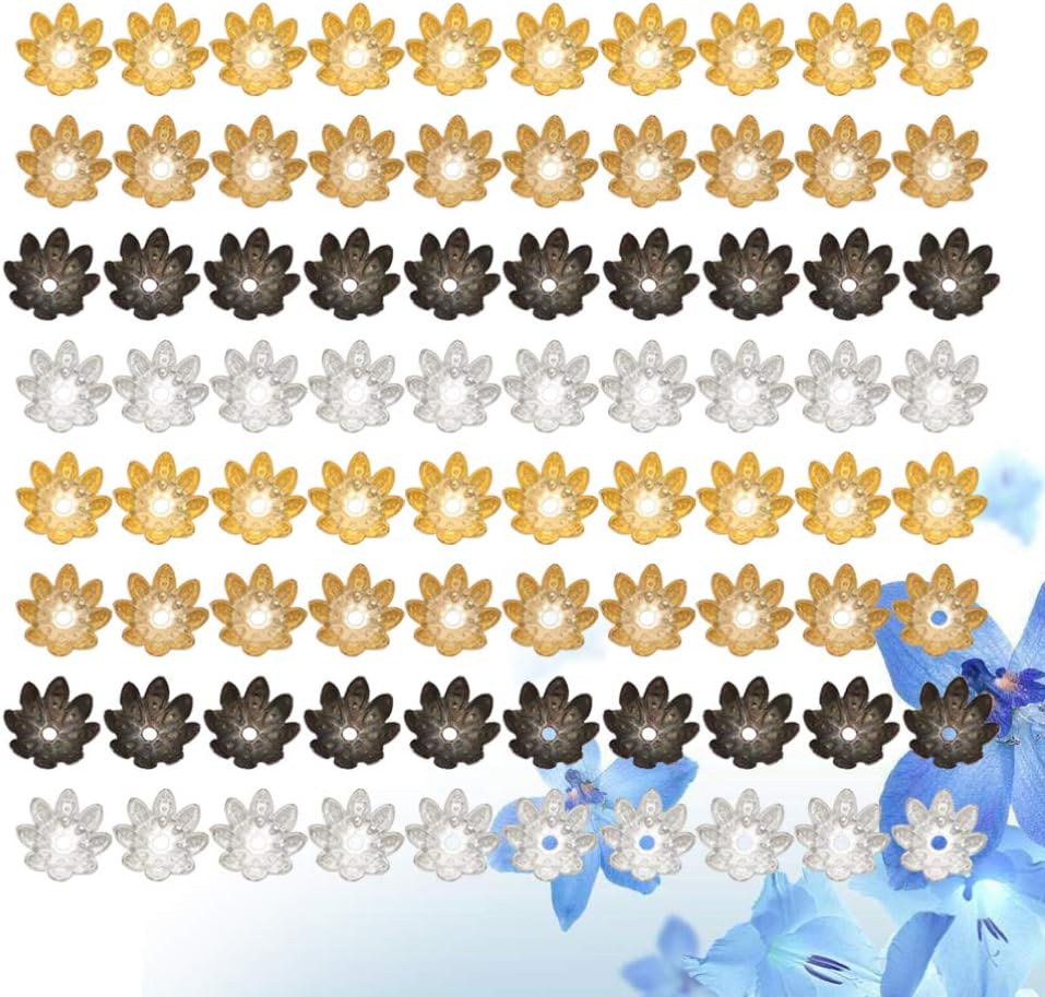Thumbnail 1 de Milisten 500 Stücke Perlenkappen Lotus Form – Hohl Spacer Endkappen für DIY Schmuck