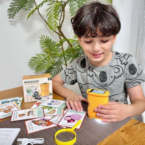 Thumbnail 10 de GeschenPark Digitales Mikroskop für Kinder – 1000x Vergrößerung, 2" HD Display, 20+ Entdeckerkarten