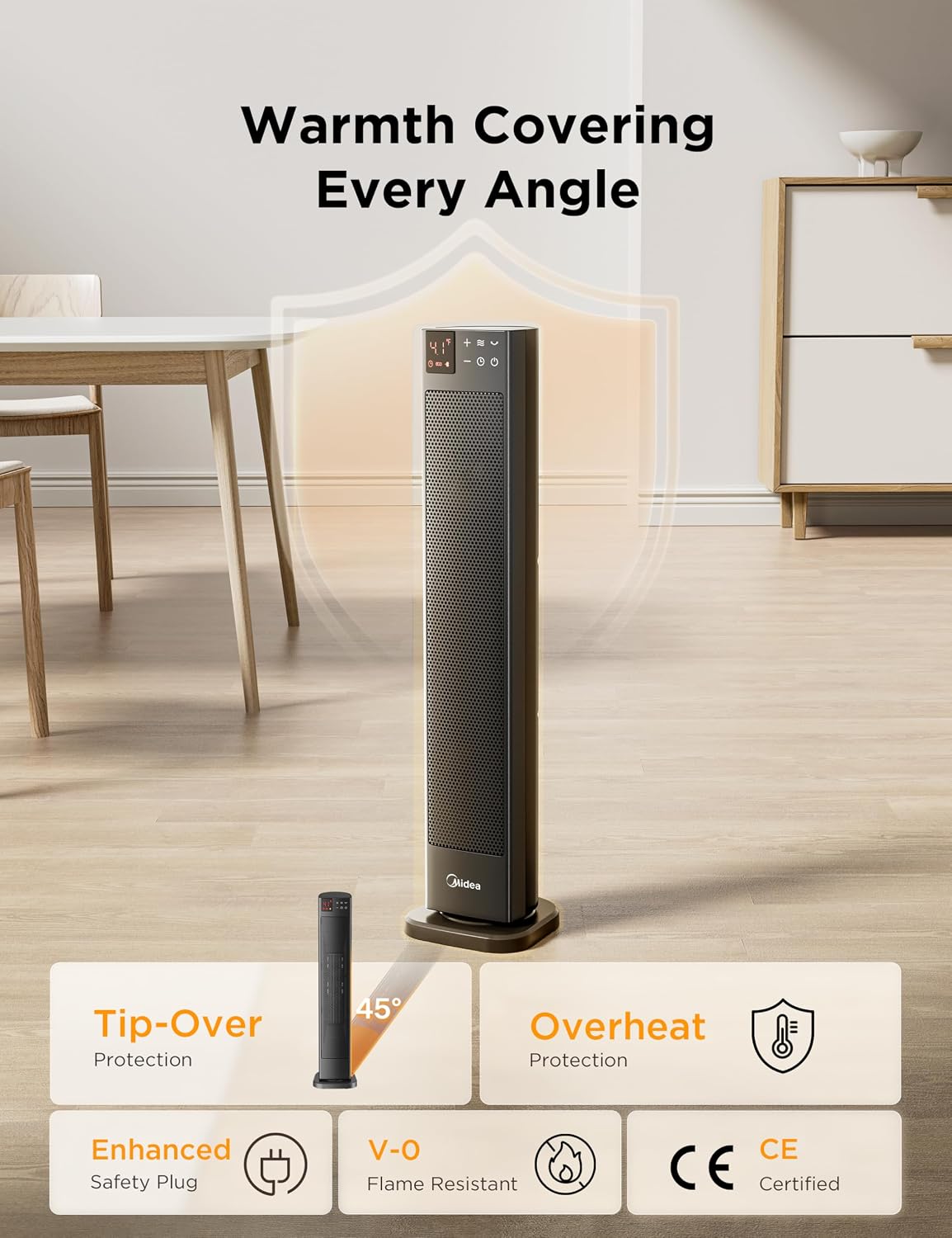 Thumbnail 4 de Midea 30 Inch Ceramic Tower Heater 2000W 🌡