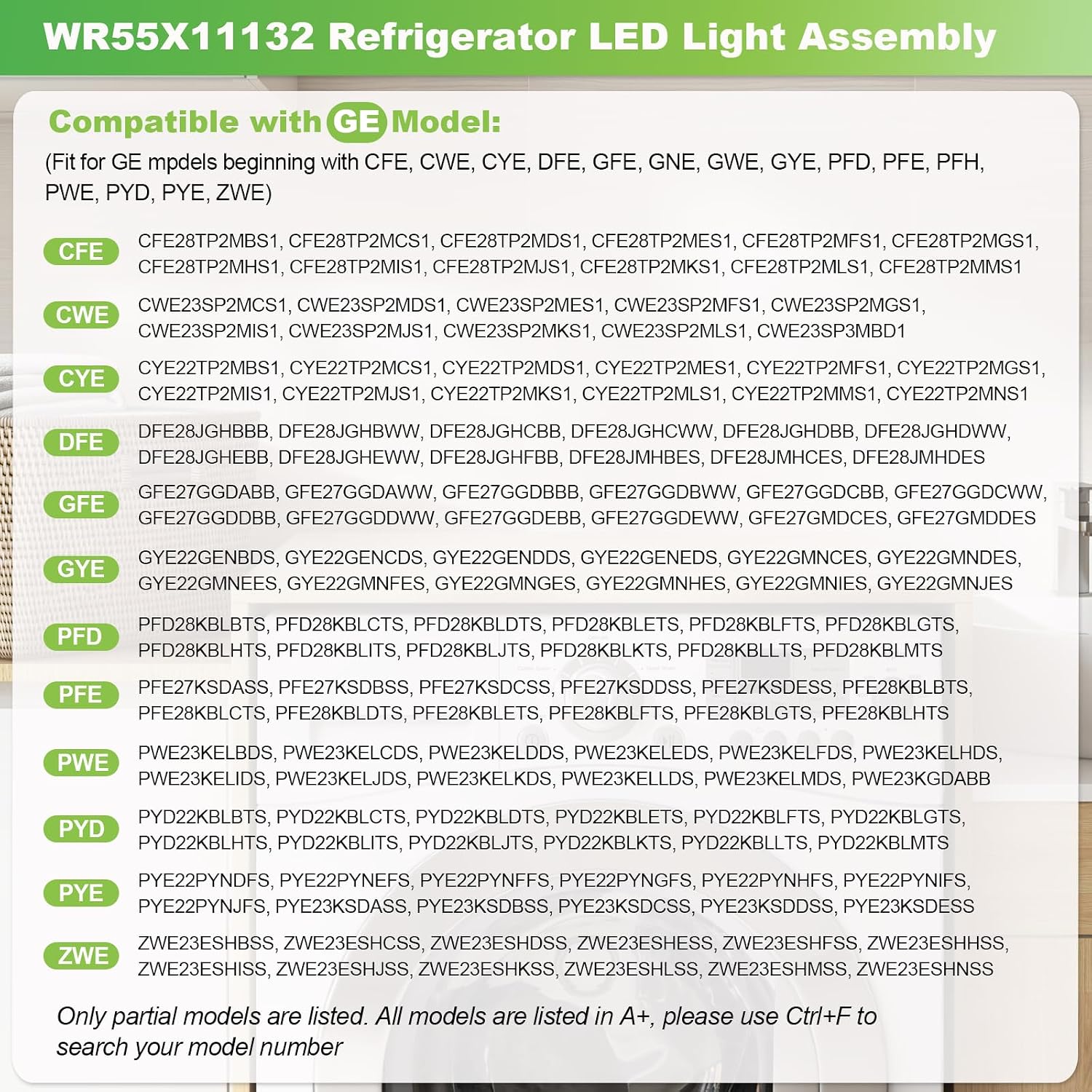 Detalle de HLZDS WR55X11132 Refrigerator LED Light Assembly with Cover