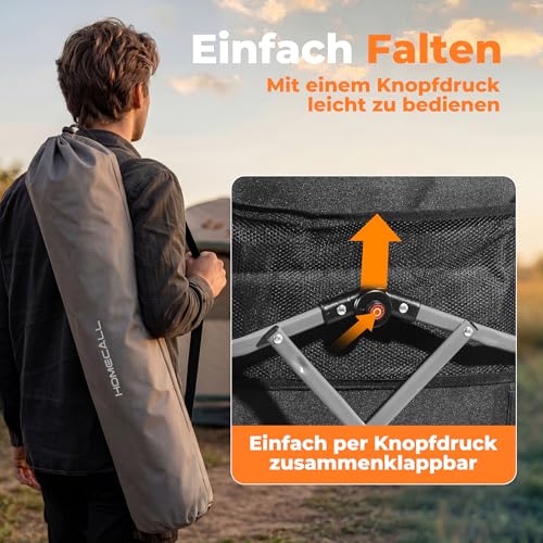 Thumbnail 8 de Homecall Campingstuhl faltbar mit gepolstertem Kopfstütze Hochlehner – 150 kg belastbar