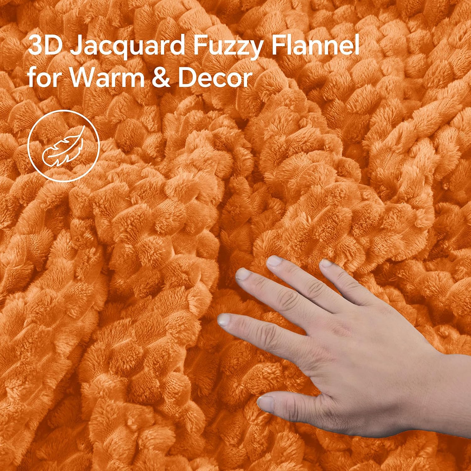 Detalle 2 de BEDELITE Fluffy Full Comforter Set, Burnt Orange Fleece, 3 Pieces